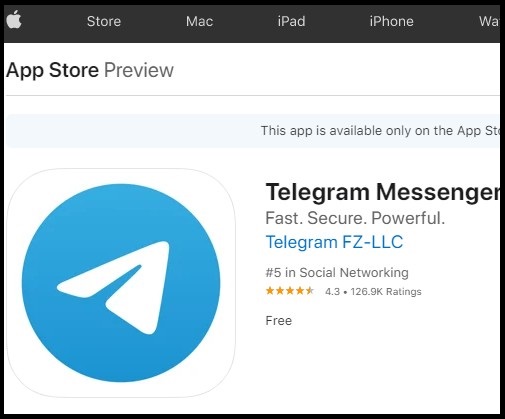 到 AppStore / Playstore 下載 Telegram 的官方应用程式